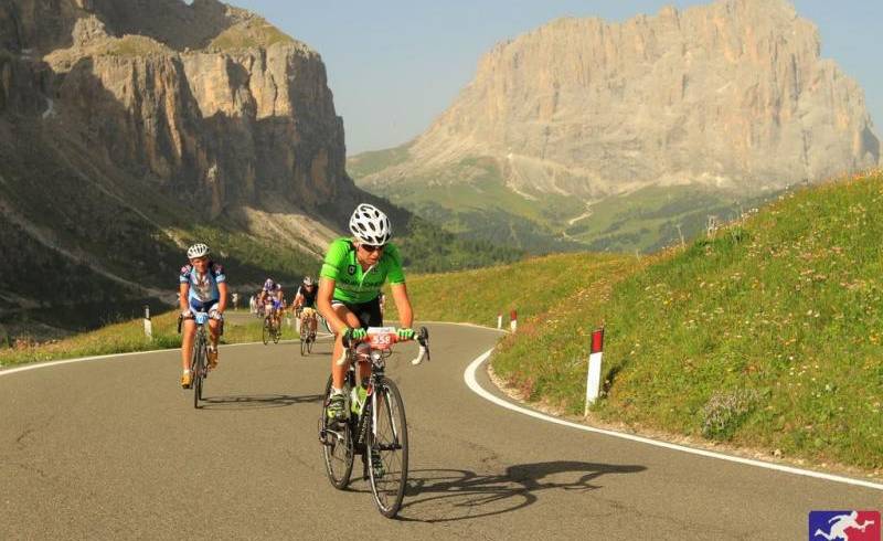 The world famous road bike marathon on 2 Jul 2017 in the Dolomites with start and finish in Alta Badia, North Italy