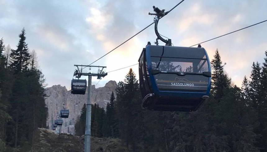 The cable cars and chair lifts have reopened in the Dolomites