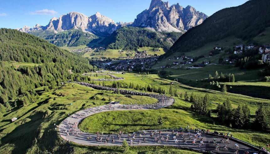 Bike marathon in the Dolomites, Italy 