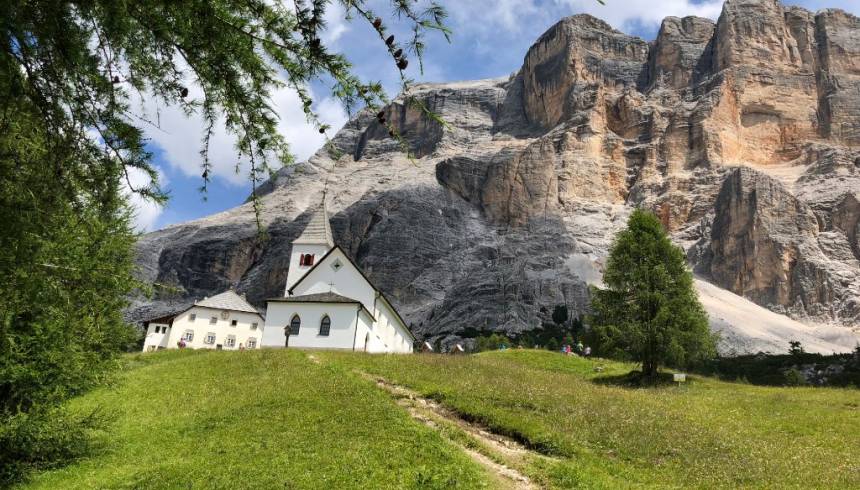 First cable car with heated seats being installed this summer in Alta Badia,Dolomites, South Tyrol, Italy