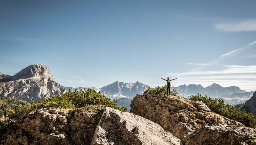 New mountain climbing route or “via ferrata” - Furcela de Saslonch in Val Gardena, South Tyrol